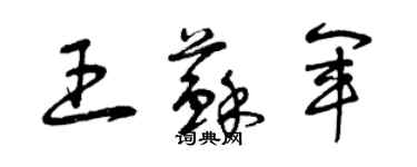 曾慶福王蘇軍草書個性簽名怎么寫