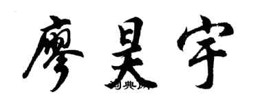 胡問遂廖昊宇行書個性簽名怎么寫