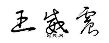 曾慶福王威震草書個性簽名怎么寫