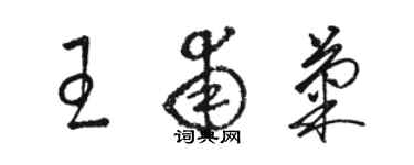 駱恆光王甫菊草書個性簽名怎么寫