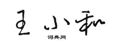 駱恆光王小和草書個性簽名怎么寫