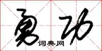 朱錫榮勇功草書怎么寫
