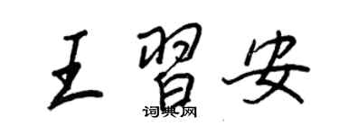 王正良王習安行書個性簽名怎么寫