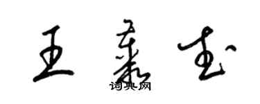 梁錦英王叢武草書個性簽名怎么寫