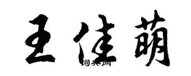 胡問遂王佳萌行書個性簽名怎么寫