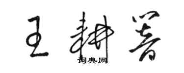 駱恆光王耕響草書個性簽名怎么寫