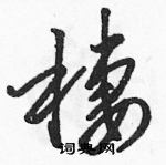 駱恆光寫的硬筆草書棲