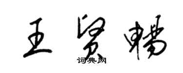 梁錦英王賢暢草書個性簽名怎么寫