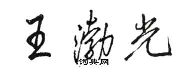 駱恆光王渤光行書個性簽名怎么寫