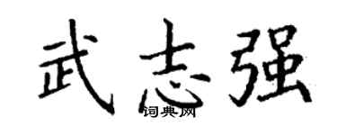 丁謙武志強楷書個性簽名怎么寫