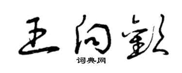 曾慶福王向歡草書個性簽名怎么寫