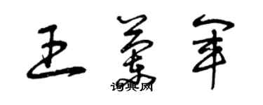 曾慶福王蘭軍草書個性簽名怎么寫