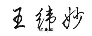 駱恆光王緯妙行書個性簽名怎么寫