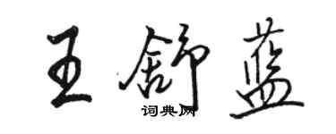 駱恆光王舒藍行書個性簽名怎么寫