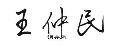 駱恆光王仲民行書個性簽名怎么寫