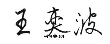 駱恆光王奕波行書個性簽名怎么寫