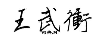 王正良王武沖行書個性簽名怎么寫