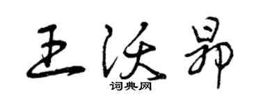 曾慶福王沃昂草書個性簽名怎么寫