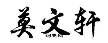 胡問遂莫文軒行書個性簽名怎么寫