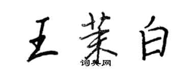 王正良王茉白行書個性簽名怎么寫