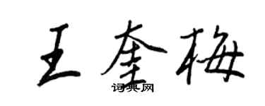 王正良王奎梅行書個性簽名怎么寫