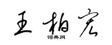 梁錦英王柏宏草書個性簽名怎么寫