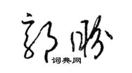 梁錦英郭盼草書個性簽名怎么寫