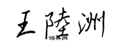 王正良王陸洲行書個性簽名怎么寫
