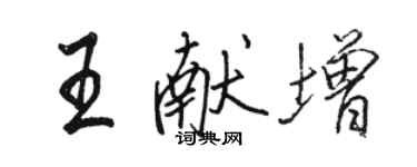 駱恆光王獻增行書個性簽名怎么寫