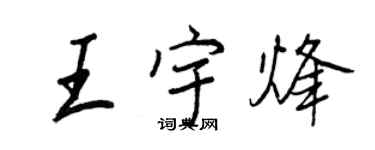 王正良王宇烽行書個性簽名怎么寫