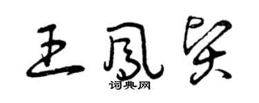 曾慶福王鳳賢草書個性簽名怎么寫
