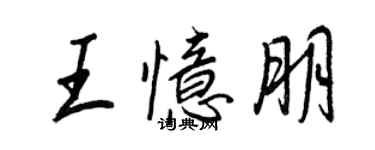 王正良王憶朋行書個性簽名怎么寫