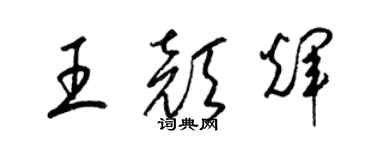 梁錦英王顏輝草書個性簽名怎么寫