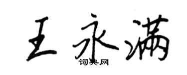 王正良王永滿行書個性簽名怎么寫