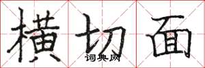 駱恆光橫切面楷書怎么寫