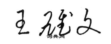 駱恆光王雄文草書個性簽名怎么寫