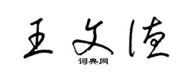 梁錦英王文德草書個性簽名怎么寫