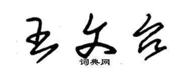 朱錫榮王文台草書個性簽名怎么寫