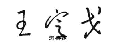 駱恆光王定戈草書個性簽名怎么寫