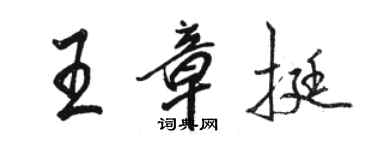 駱恆光王章挺行書個性簽名怎么寫