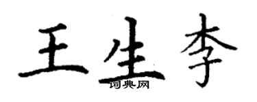 丁謙王生李楷書個性簽名怎么寫