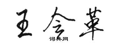 駱恆光王會革行書個性簽名怎么寫