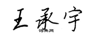王正良王承宇行書個性簽名怎么寫