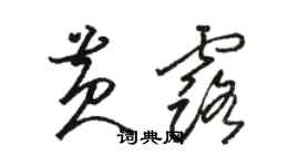 駱恆光黃露草書個性簽名怎么寫