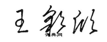 駱恆光王彩欣草書個性簽名怎么寫