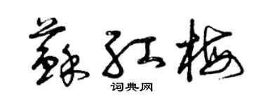 曾慶福蘇紅梅草書個性簽名怎么寫