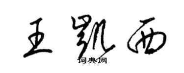 梁錦英王凱西草書個性簽名怎么寫