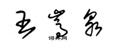 朱錫榮王嵩泉草書個性簽名怎么寫