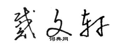 駱恆光戴文軒草書個性簽名怎么寫