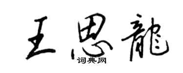 王正良王思龍行書個性簽名怎么寫